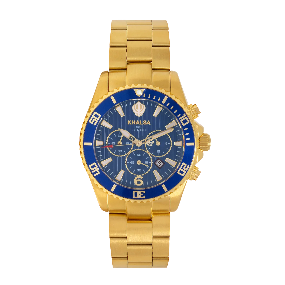 Singh all Gold watch with blue dial 