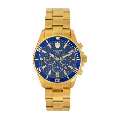 Singh all Gold watch with blue dial 