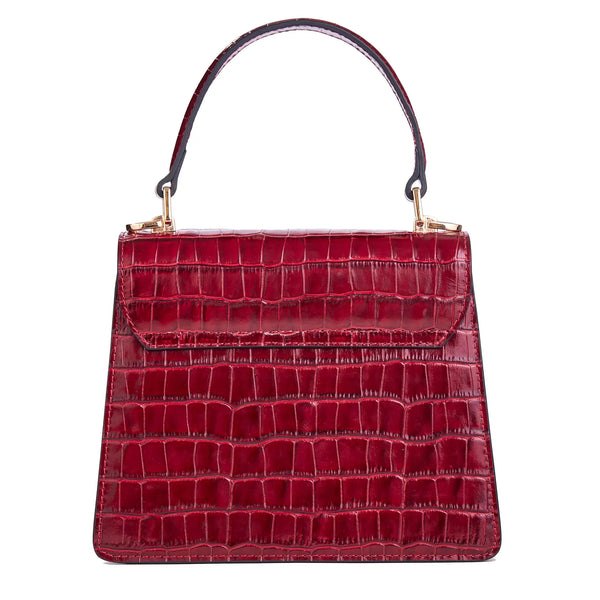 Vintage Red Square Faux Alligator Skin Purse Handbag Mid Century | eBay