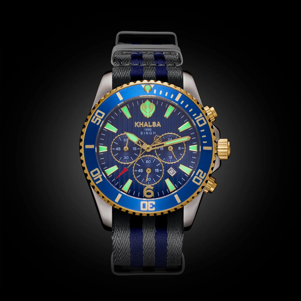 House of Khalsa Singh Blue Luxury Sikh Watch First Luminous Watch