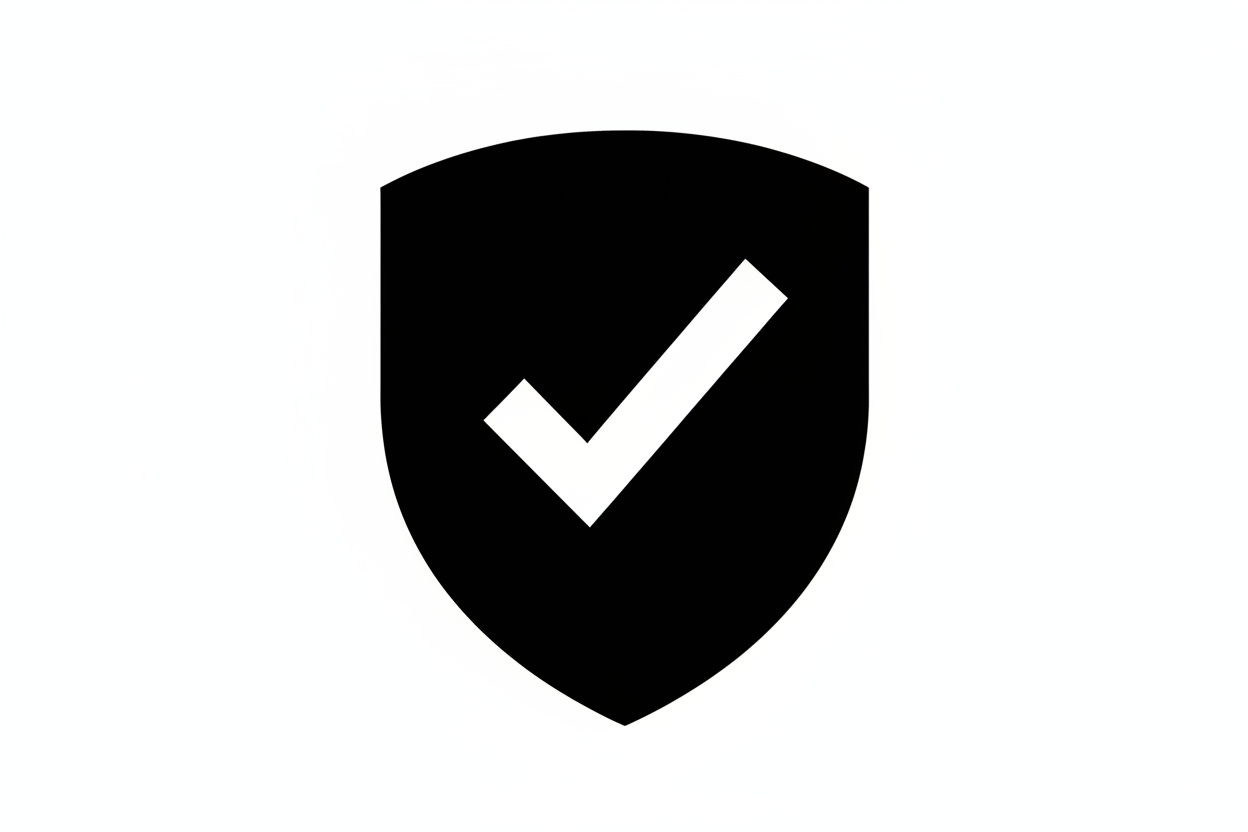 svg icon for black shield with white tick