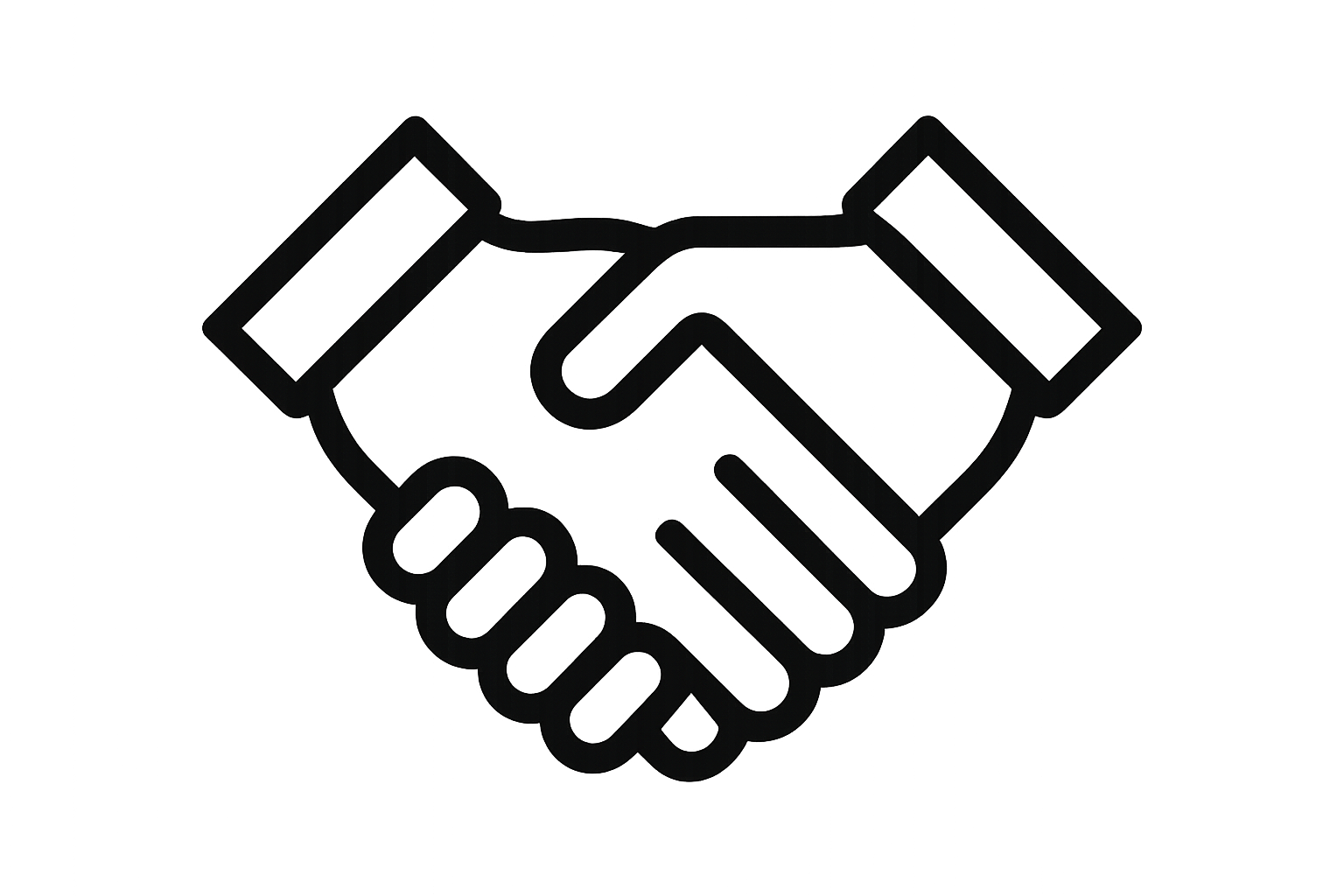 svg icon of two hands holding each other as a sign of unity