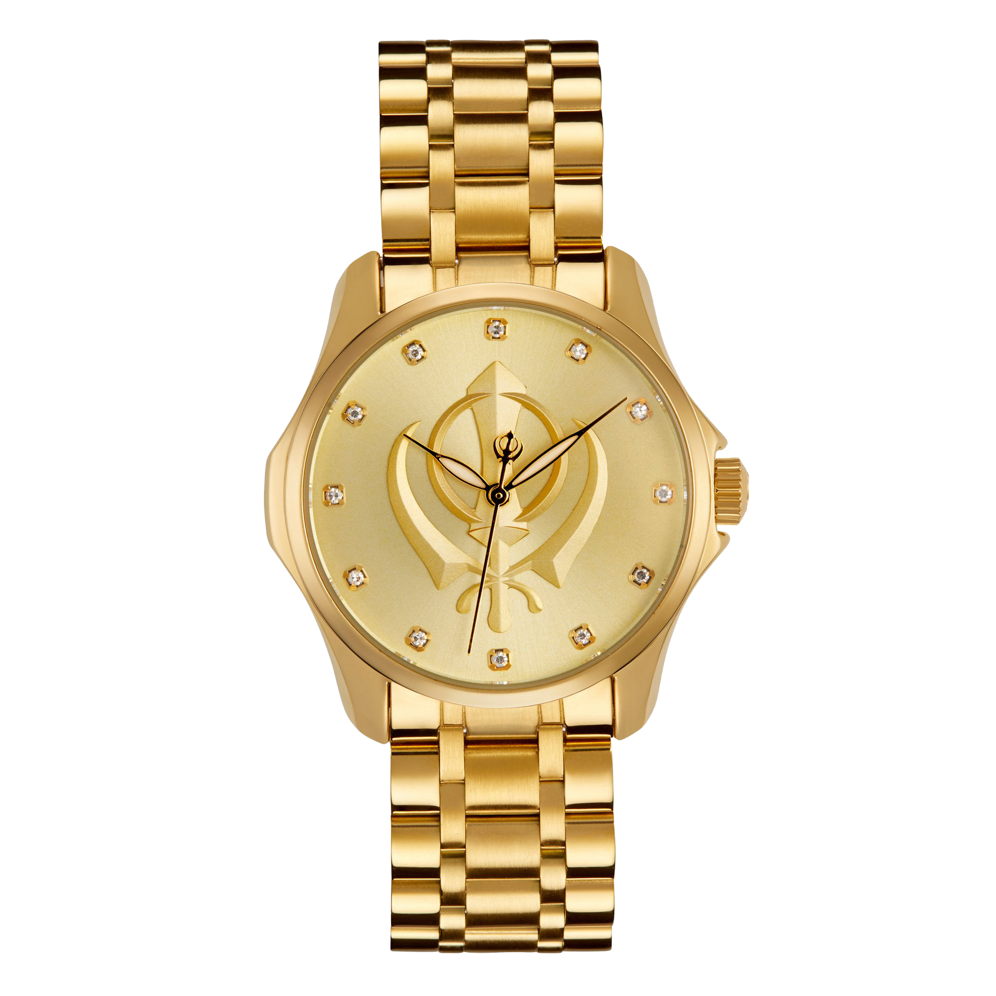 House of Khalsa Heritage Antique Gold Luxury Women's Sikh Watch with Khanda Symbol - Authentic Stainless Steel Design